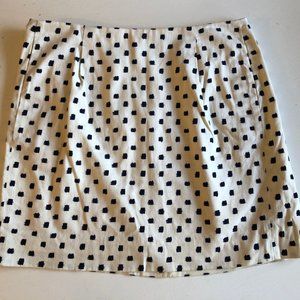 J.Crew Skirt Sz 0 Cream Color w/ Navy Pattern